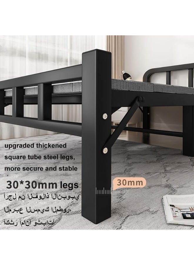 زويهاو سرير قابل للطي المحمول في الهواء الطلق غرفة النوم وأجزاء المكتب لا سرير مرتفع 188 * 90 * 45 سم فراش سرير أسود قابل للطي - Image 5